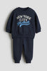 2-piece printed brushed-inside sweatshirt set